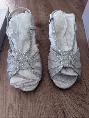 Benjamin walk Touch Ups Clara Silver Crystal Slingback Heels